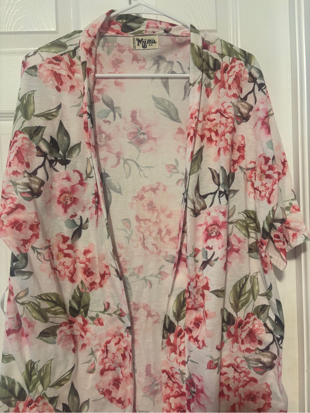 Mumu open front floral print lightweight robe